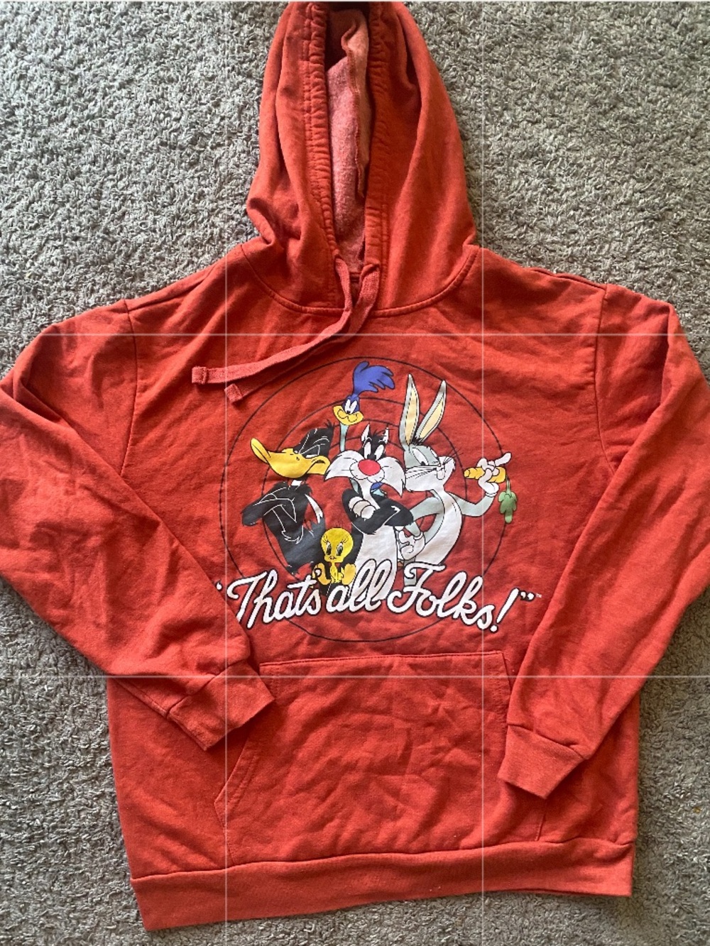 Juniors Warner Bros. Red Looney Tunes Pullover Hoodie with Character Graphic
